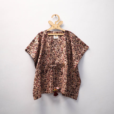 Beige - kalamkari cotton kids kaftan (3-4 years) 43