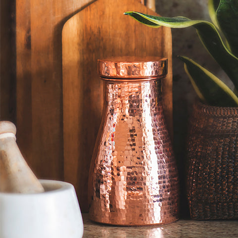 Copper Carafe & Glass