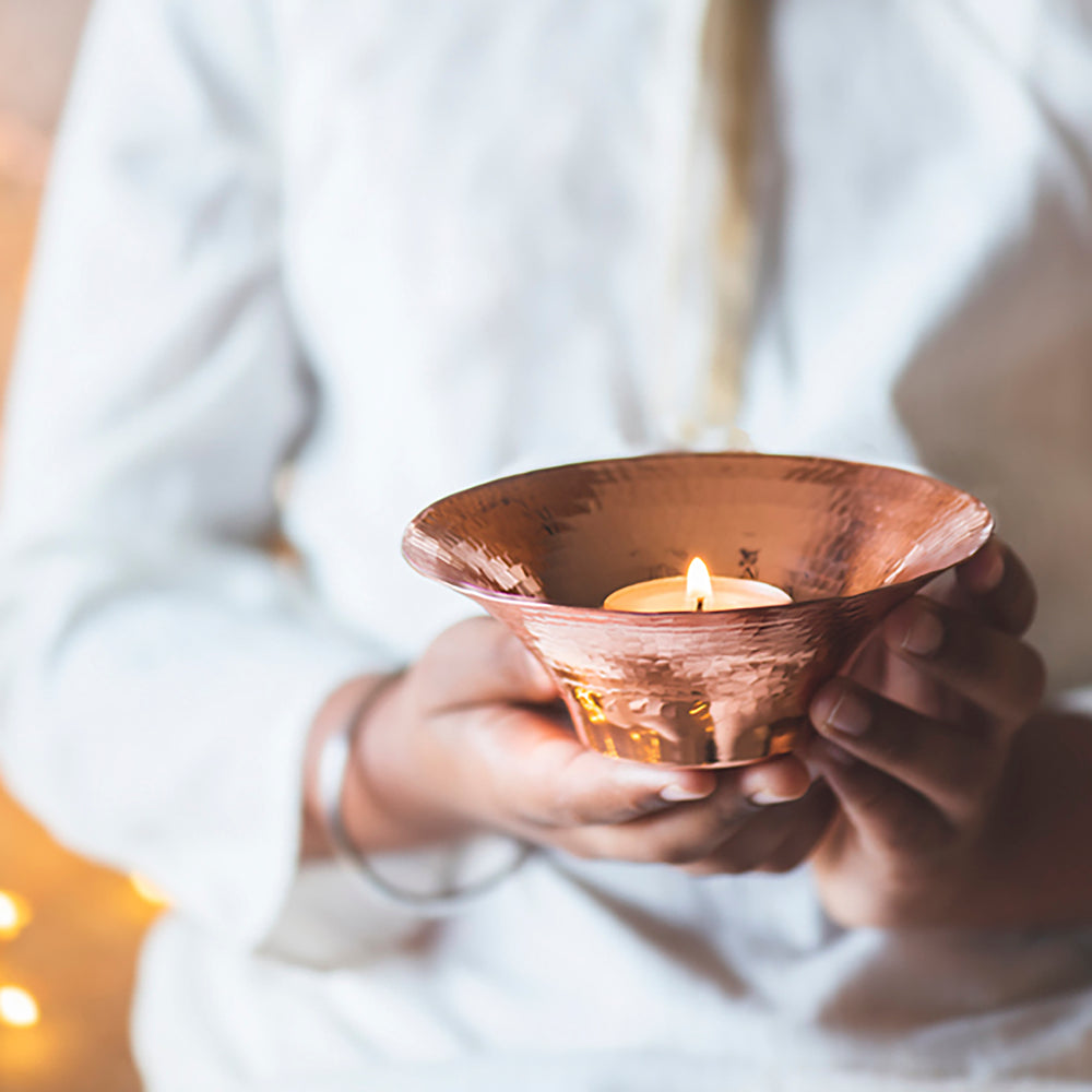 Copper Tea Light Holder