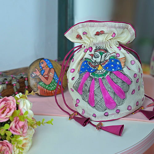 handpainted potli bag