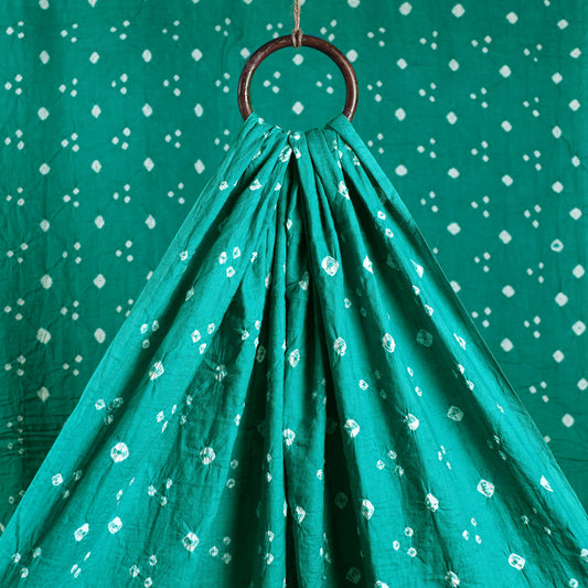 Green - Tiffany Blue Kutch Bandhani Tie-Dye Cotton Fabric