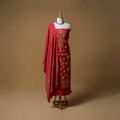 Woolen Full Embroidered Unstitched Dress Material: Kurta, Bottom & Dupatta 10