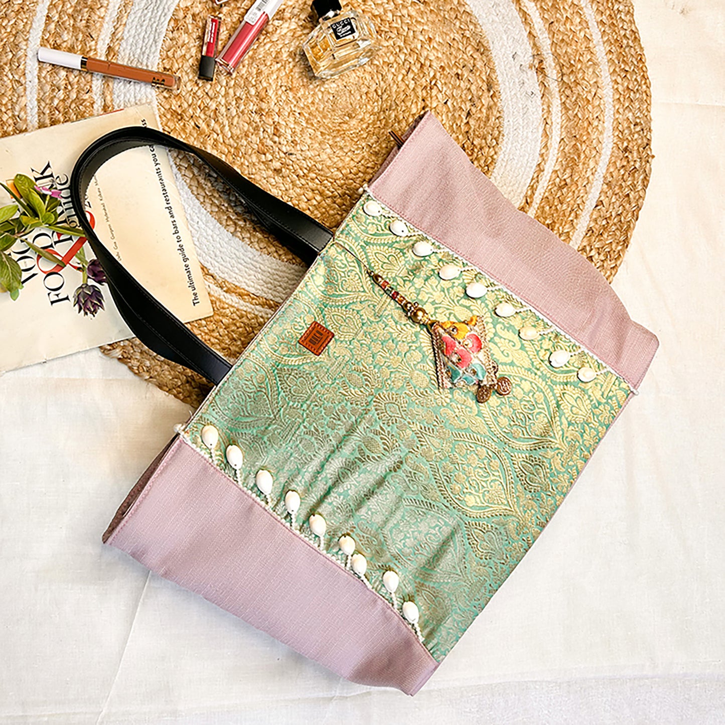 Phool Banarasi Silk Hand Bag