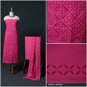 Barmer Applique Cutwork Cotton 3pc Unstitched Dress Material Suit Set 02