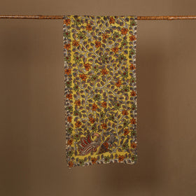  Yellow Handpainted Cotton Kalamkari Stole Online