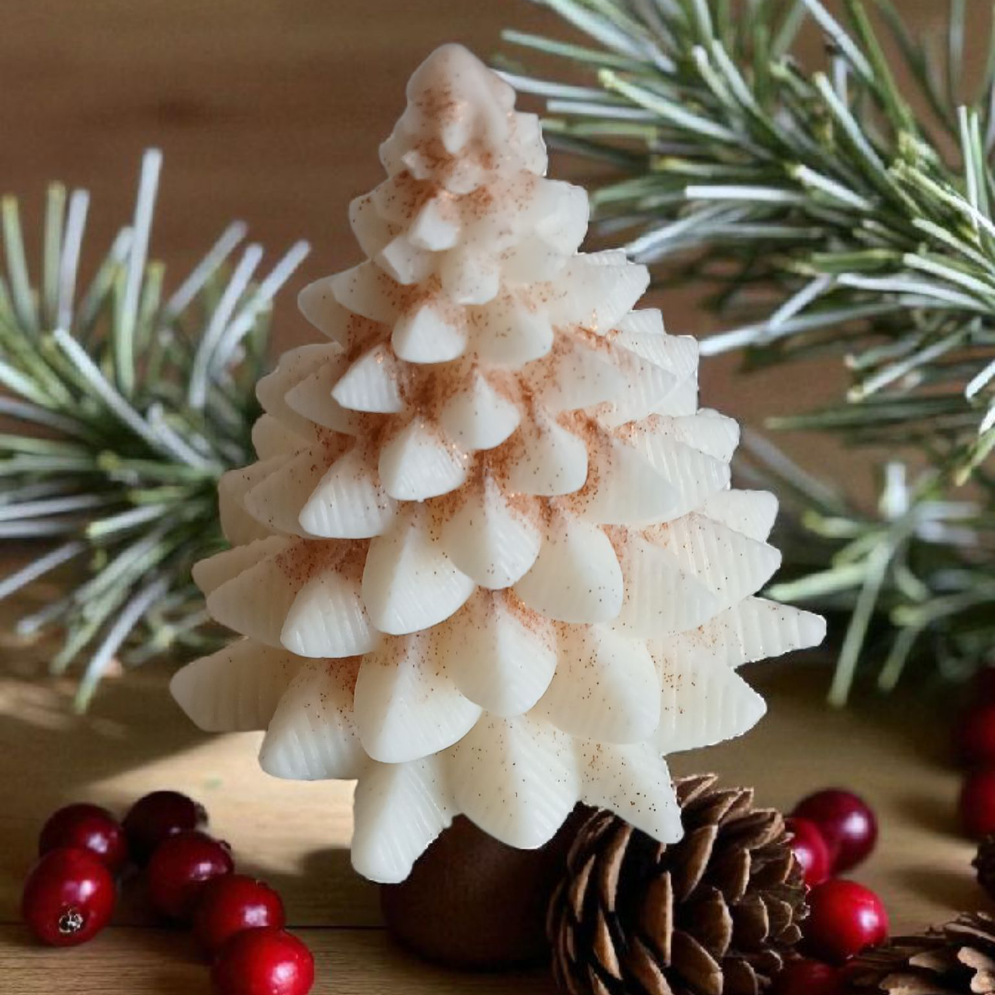 White - Handcrafted Tree Soy Wax Scented Christmas Candle