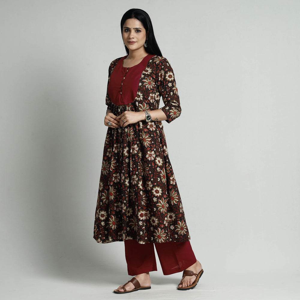 Multicolor - Bagru Block Printed Cotton Kurta with Palazzo Set