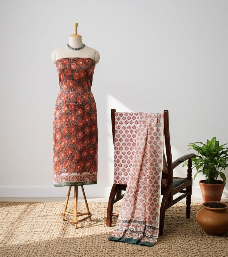 Sanganeri Print Suit Materials