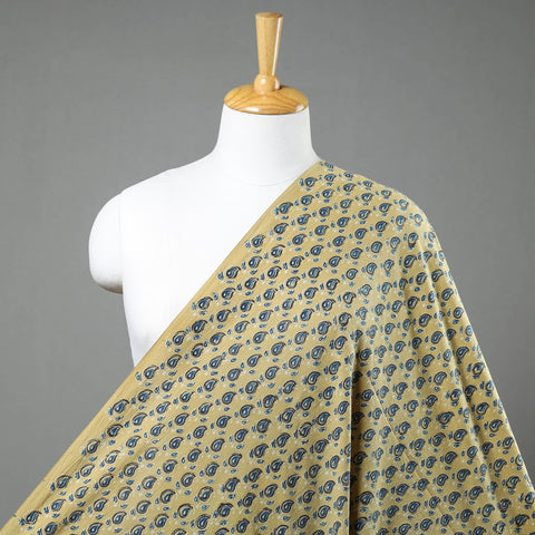 Yellow - Ajrakh Hand Block Printed Cotton Fabric 19