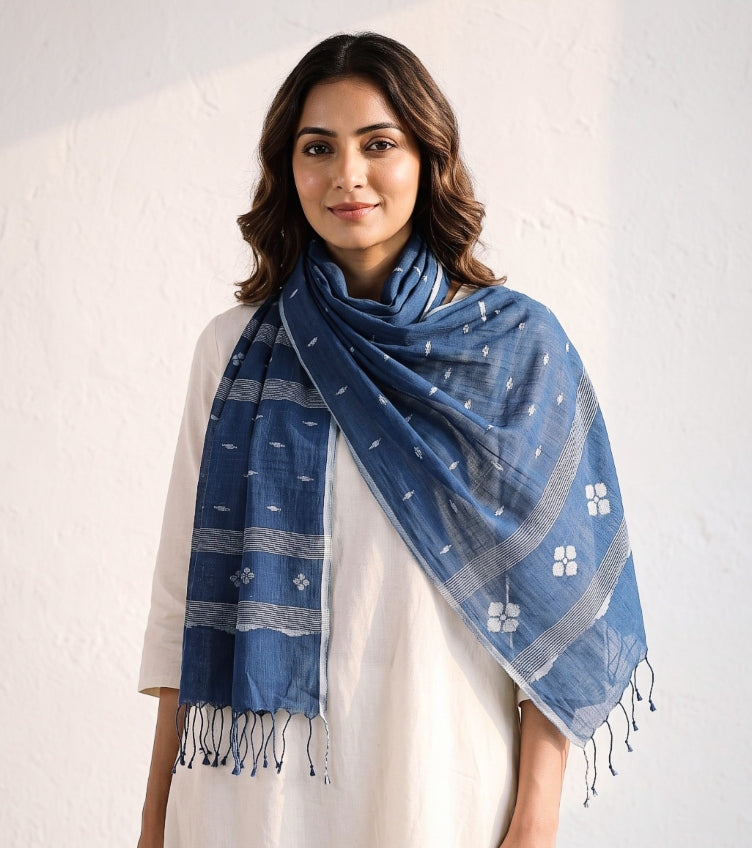 Phulia Jamdani Stoles