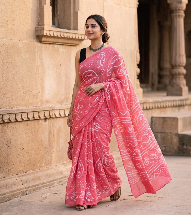 Bandhani Cotton Sarees