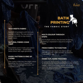 Blue - Kutch Hand Block Batik Print Cotton Fabric 26