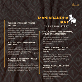 Blue - Maniabandha Ikat Weave Handloom Cotton Fabric