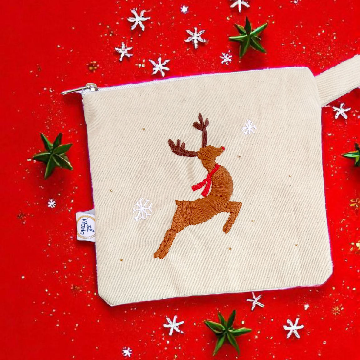Rudolf - Hand Embroidered Multipurpose Pouch