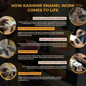 Blue - Kashmir Enamelware Floral Handpainted Stainless Steel Casserole