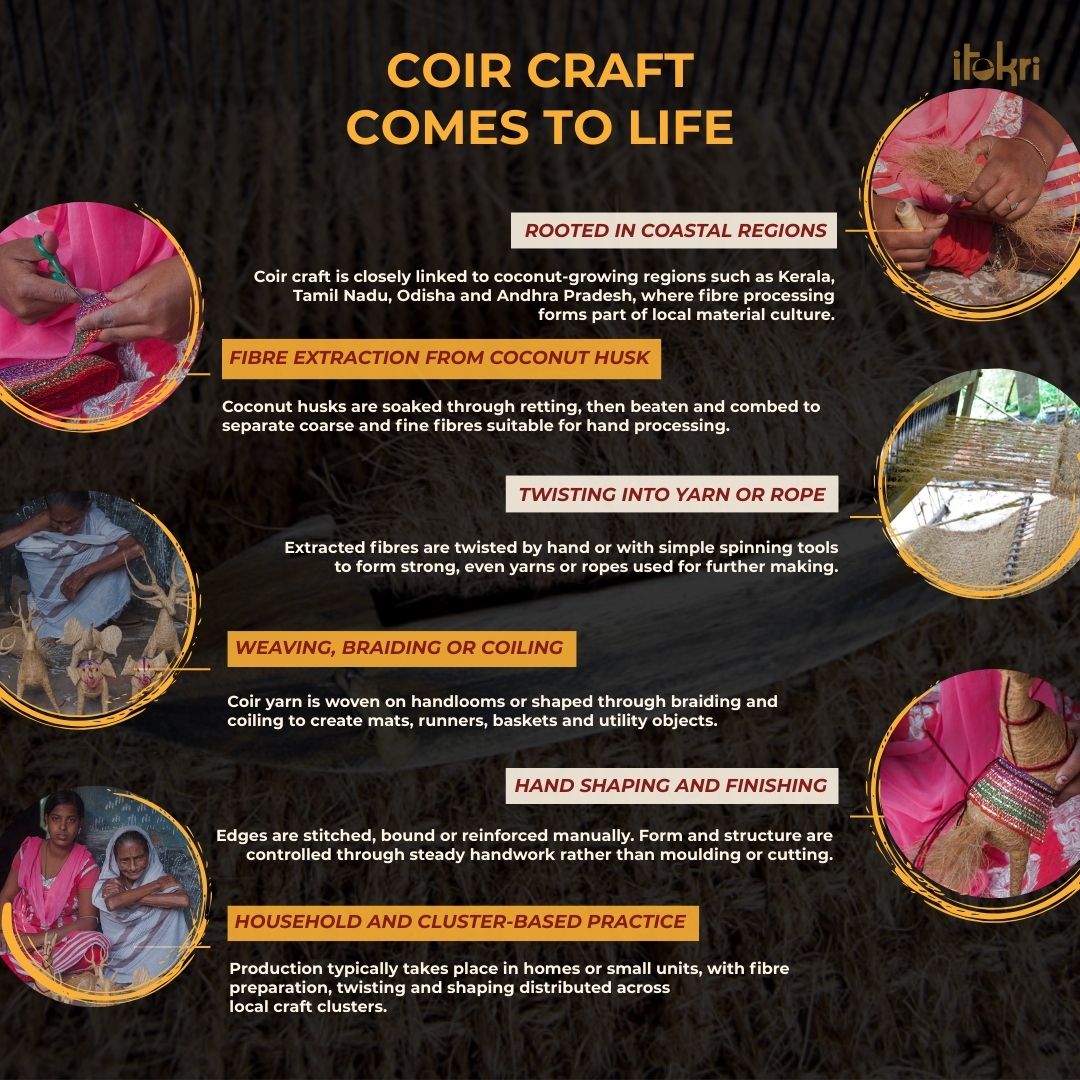 Pink - Handmade Coir Jewelry Box - Lizard