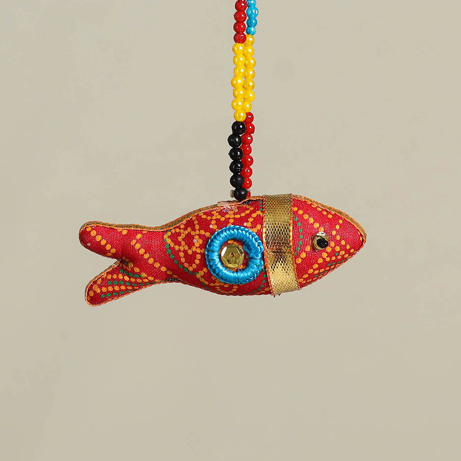 Red Traditional Handmade Fish Doll Keychain