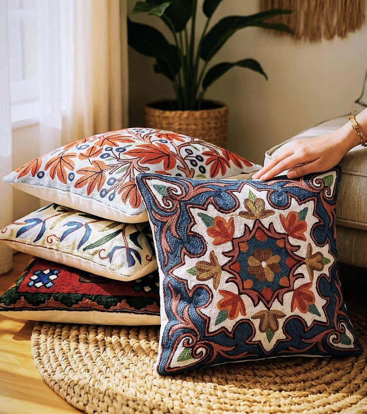 Crewel Cushion Covers