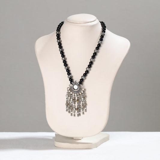 Tribal Handmade Metal Pendant Necklace with Kundan & Mirror Work 24