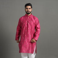 Zari Buti Spun Dupion Viscose Silk Plain Men Kurta 10