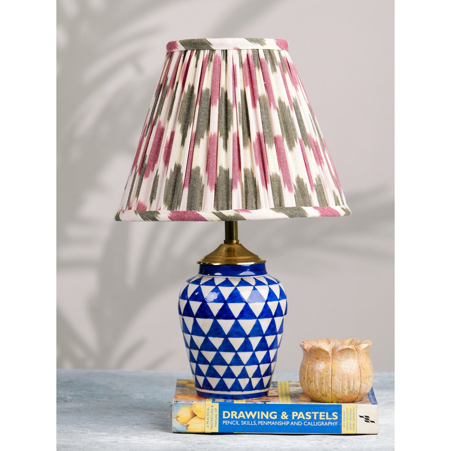 Pink Pochampally Ikat Empire Lampshade