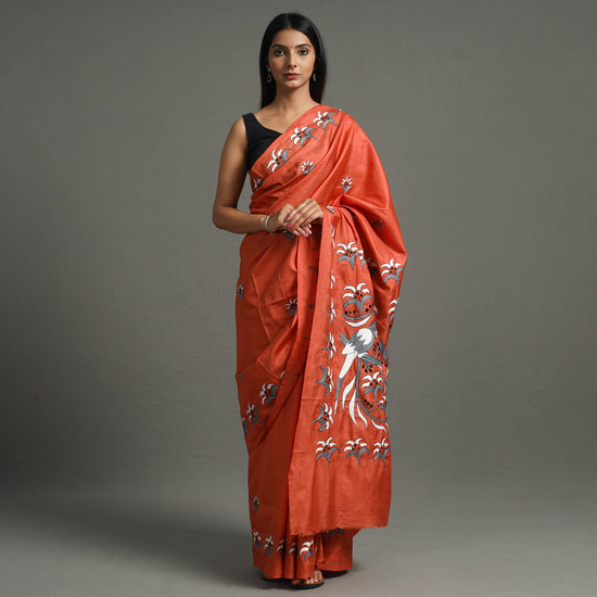 Bengal Kantha Hand Embroidery Pure Silk Handloom Saree 01