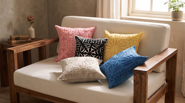 Applique Cutwork Home Decor Cushion Covers