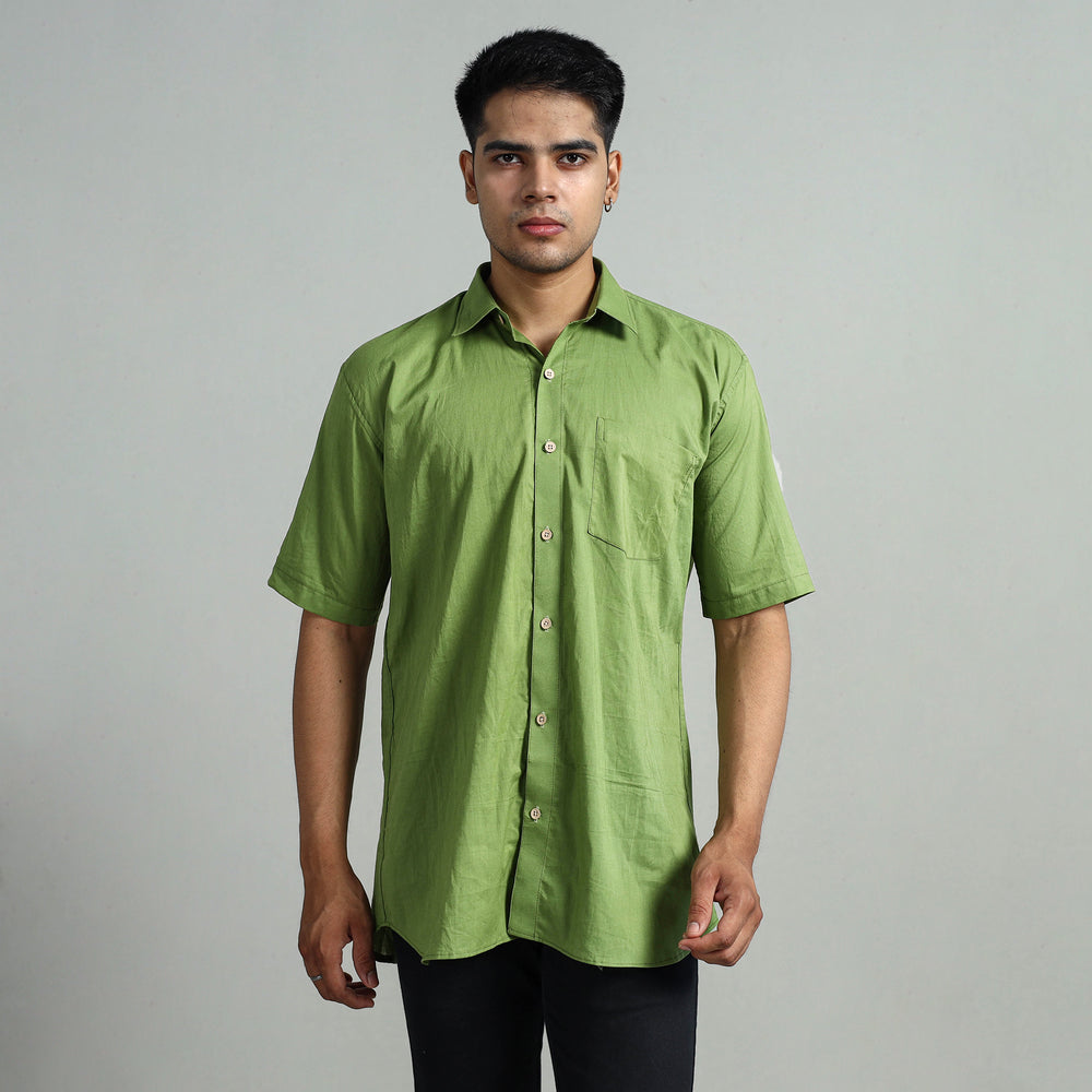 Plain Cotton Men Half Sleeve Shirt 04