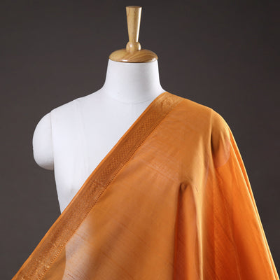 Orange - Original Mangalagiri Handloom Cotton Zari Border Fabric