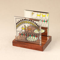 Tejas - Hand-painted Glass Saura T Light Holder