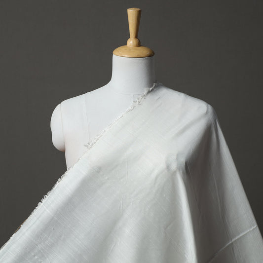 White - Plain Slub Silk Fabric 13