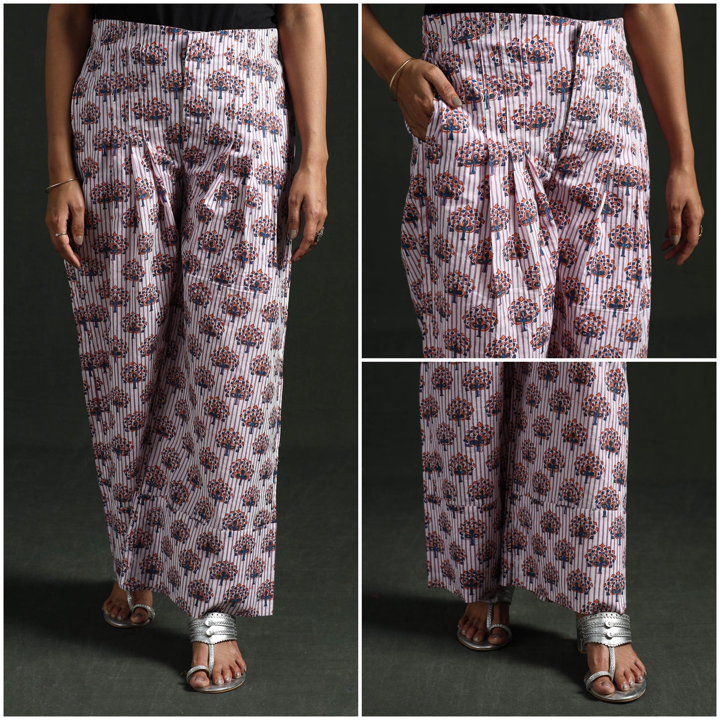 Sanganeri Hand Block Print Cotton Flared Palazzo 10