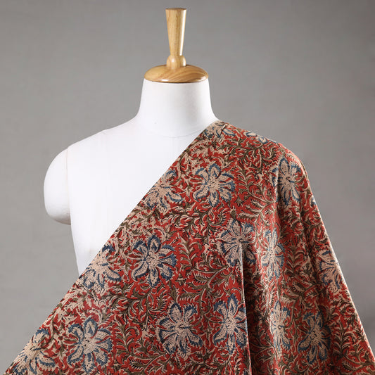 Red - Kalamkari Block Printed Cotton Fabric