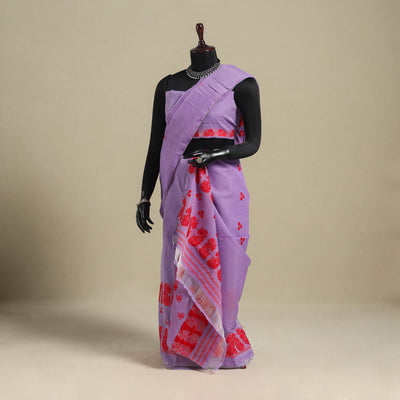 Purple - assam handloom tussar mekhela chador with blouse