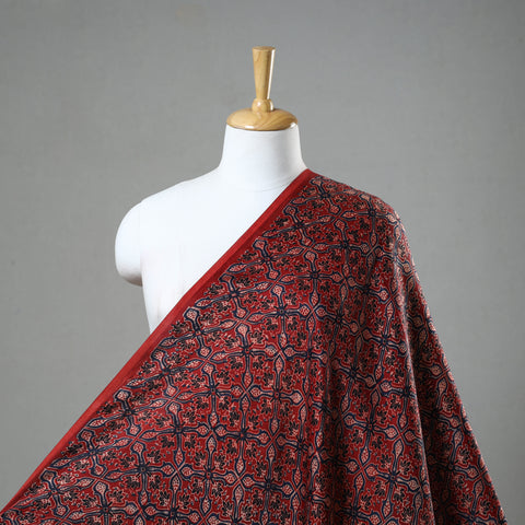 Red - Modal Silk Ajrakh Print Fabric 06