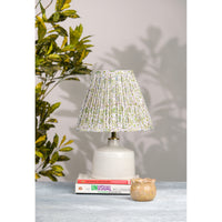 White Green Sanganeri Block Print Empire Lampshade