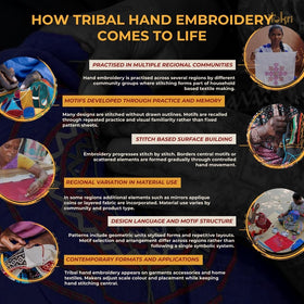 Brown - Tribal Hand Embroidered Sagwan Wood Tray