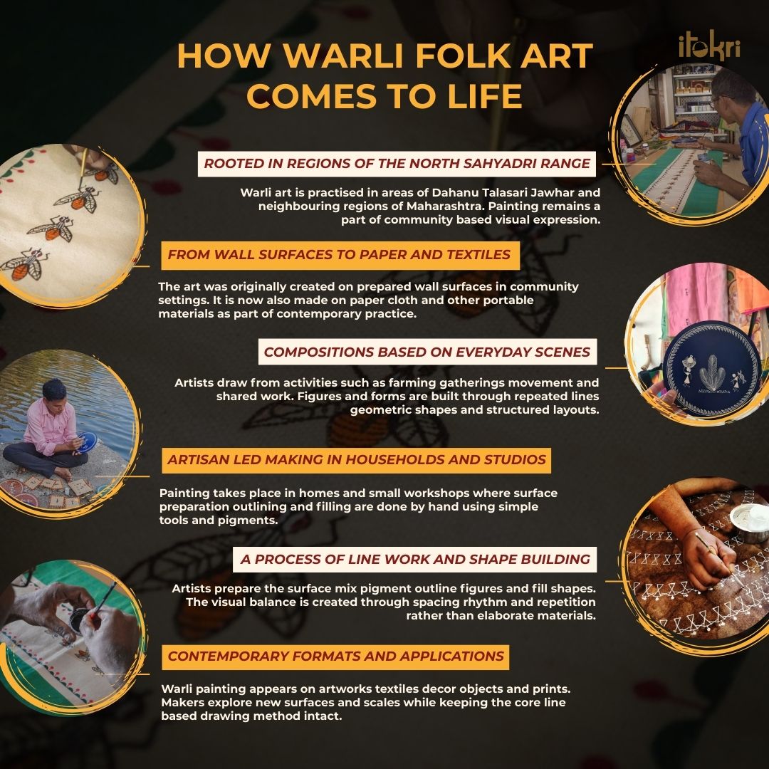 Warli Handpainted Hand Carved Natural Bamboo Wood Phone Audio Amplifier Speaker 10