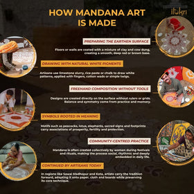 Brown - Mandana Art Handpainted Paper Mache Pen Stand (3 x 3 in)