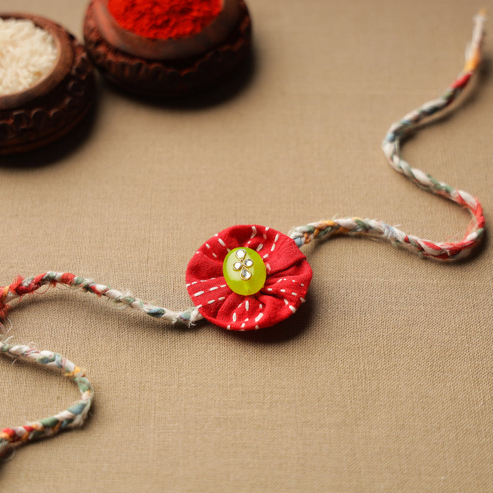 Handmade Bead Work Braided Rakhi 03