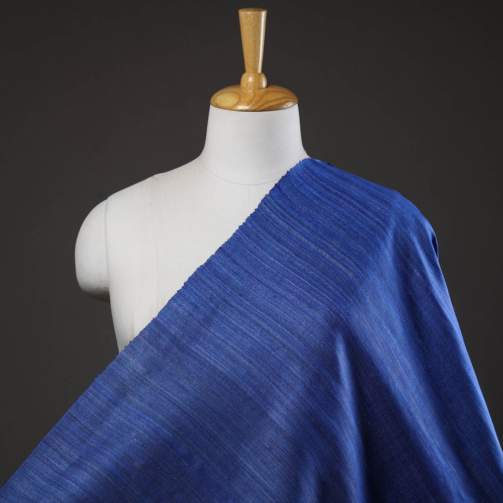 Blue - Bhagalpuri Handwoven Pure Desi Tussar Silk Fabric 02