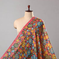 Pink - Chanderi Silk Srikalahasti Handpainted Pen Kalamkari Fabric 08