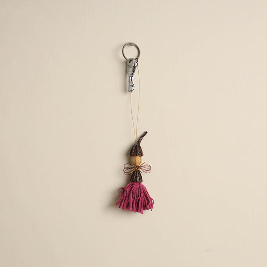 Small Angel - Natural Seeds & Threadwork Keychain