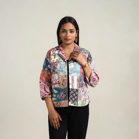 Patchwork Sanganeri Print Women's Jacket 03