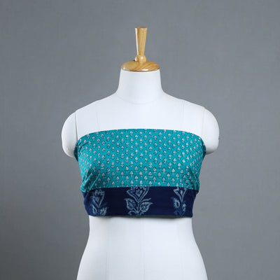 Blue - Block Printed Cotton Akola Blouse Piece 13