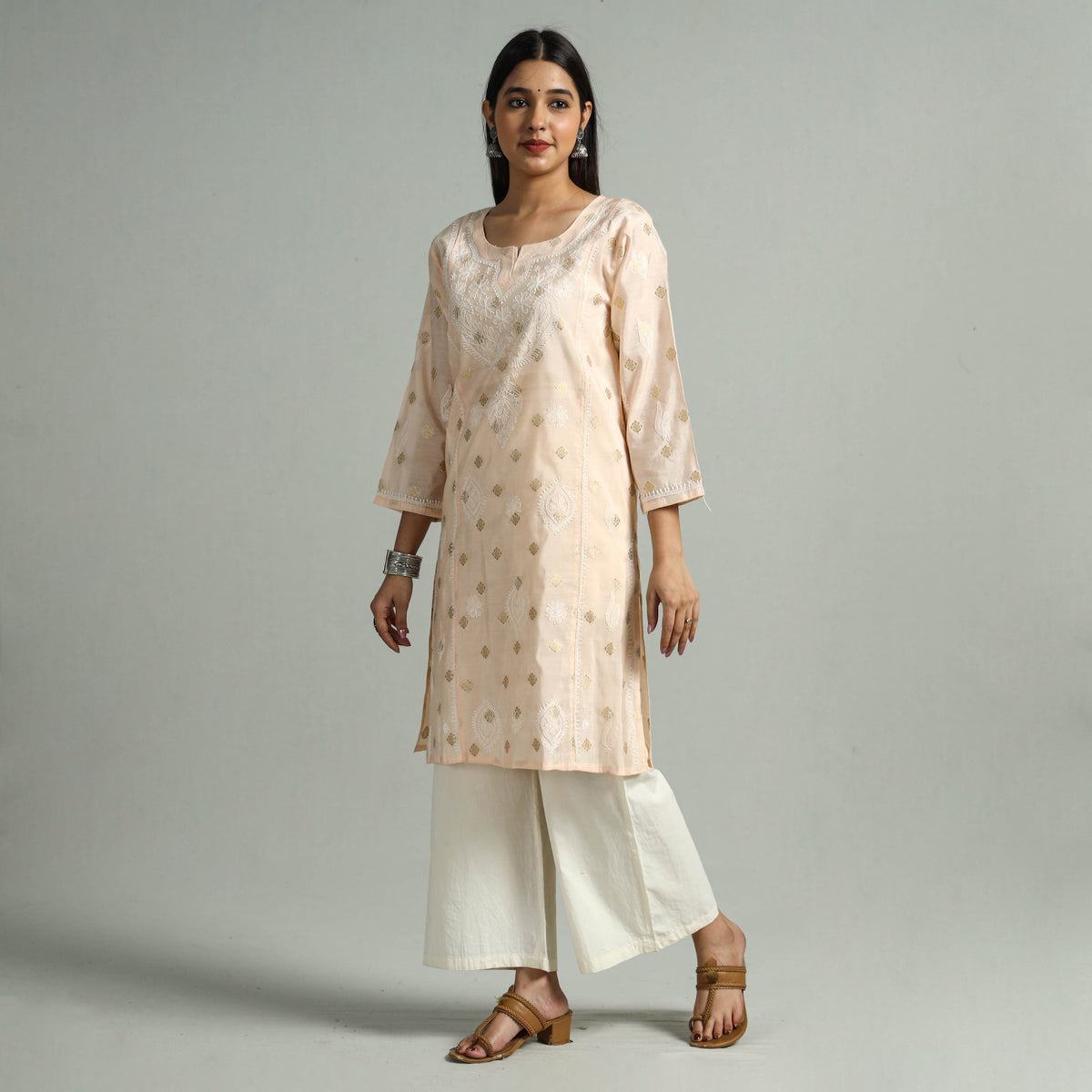 chikankari embroidered kurta 