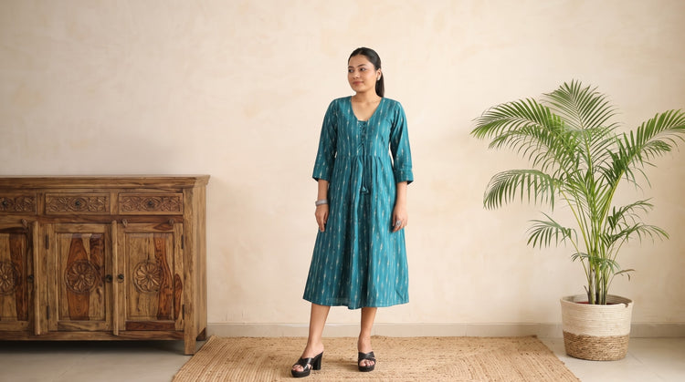 Women's Pochampally Ikat Woven Pure Cotton Dresses