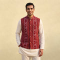 Sambalpuri Ikat Weave Cotton Men Nehru Jacket 14