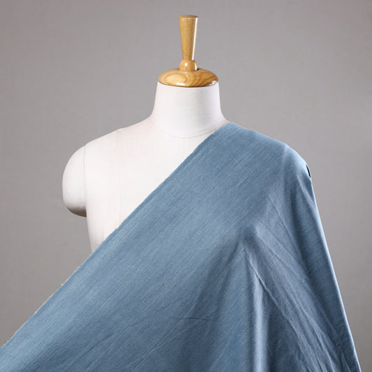 Blue - 2/40 Twill Cotton Handspun Handloom Natural Dyed Plain Fabric 05