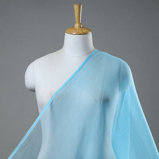 Blue - Plain Kota Doria Weaving Cotton Fabric 17